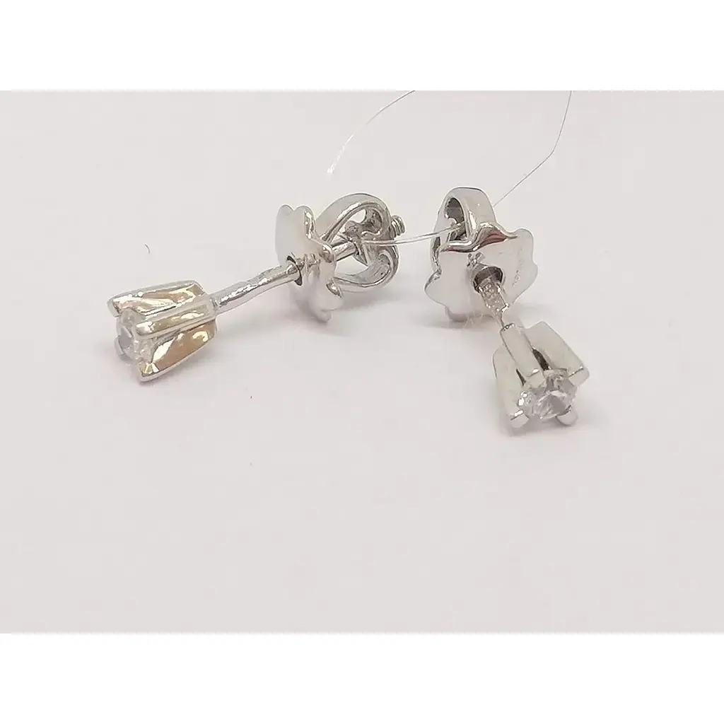 Золотые серьги-пуссеты Qvaliz с фианитами. 40200789Б - фото 3