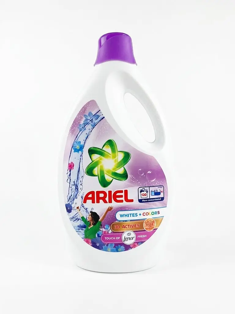 Універсальний гель для прання Ariel Whites + Colors 3D Actives Touch of Lenor Fresh, 6 л (120 прань)