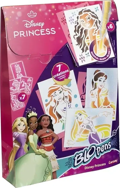 Набір для творчості Lansay Blopens Disney Princess 6 фломастерів-аерографів 7 трафаретів від 5 років (SKU-284) - фото 3