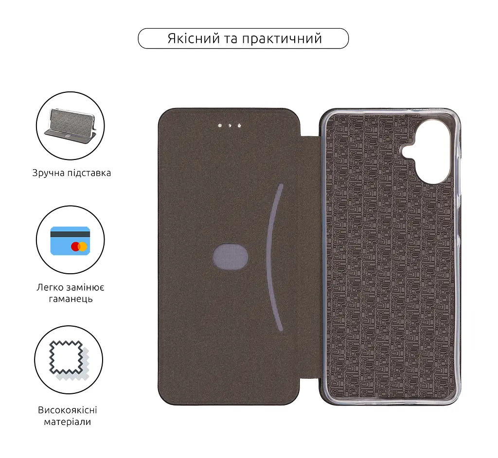 Чехол-книжка для Samsung Galaxy A07 4G (A075), G-Case, черный, кожаный чехол-книга из экокожи (PU) и TPU, с магнитом, с подставкой и вместительным кардхолдером, противоударный, защита всего корпуса, ArmorStandart (ARM86534) - фото 3