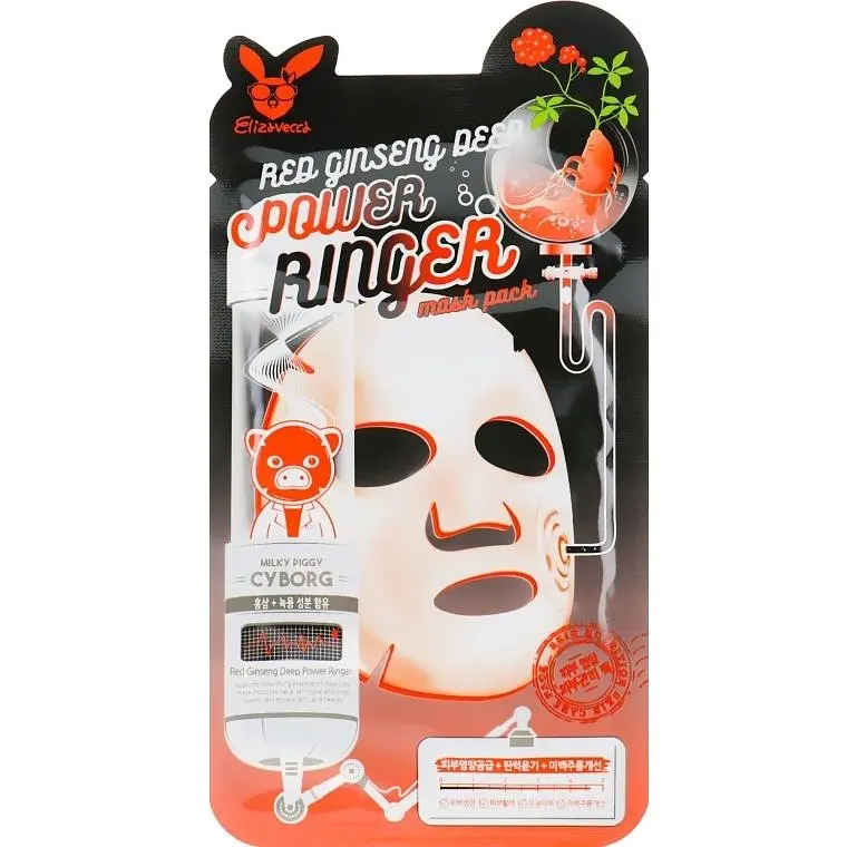 Маска омолоджувальна з женьшенем 23 мл Elizavecca Face Care Red Ginseng Deep Power Ringer Mask Pack - фото 2