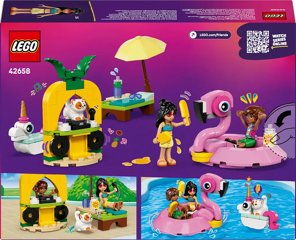 Конструктор LEGO Friends Вечеринка единорога и фламинго у бассейна 99 деталей (42658) - фото 3