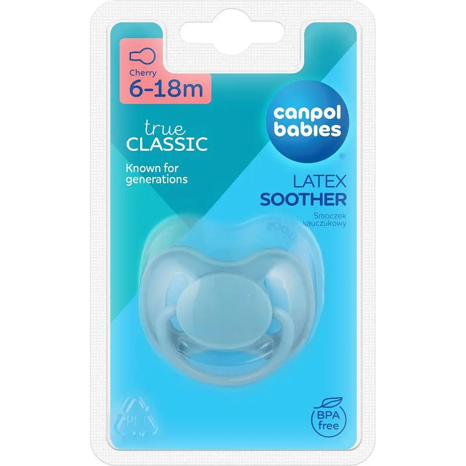 Пустышка латексная круглая Canpol babies Nude 6-18 месяцев голубая (23/224_blu) - фото 3