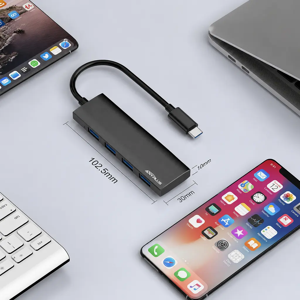 USB хаб ANYPLUS HT-00603C USB-C 3.0 4в1 (SKU-172) - фото 7