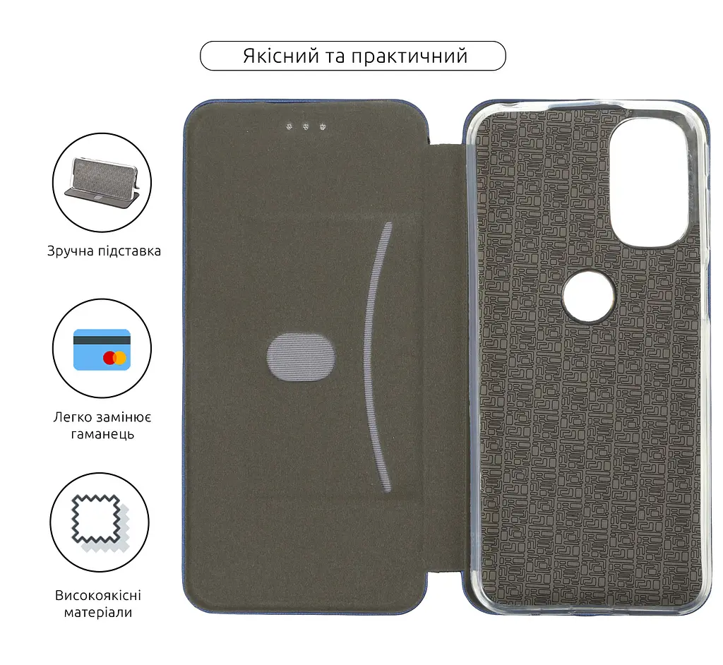 Чехол-книжка для Motorola G31, G-Case, синий, кожаный чехол-книга из экокожи (PU) и TPU, с магнитом, с подставкой и вместительным кардхолдером, противоударный, защита всего корпуса, ArmorStandart (ARM63358) - фото 3