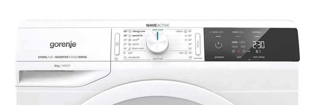 Стиральная машина Gorenje с фронтальной загрузкой WEI843, 8кг, 1400, A+++, глубина 54.5см, Дисплей, Белый (WEI843) - фото 4