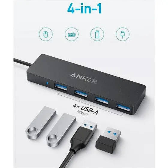 Концентратор Anker PowerExpand Direct 4-in-1 USB-C PD Media Hub Чорний (A8309G11) - фото 2