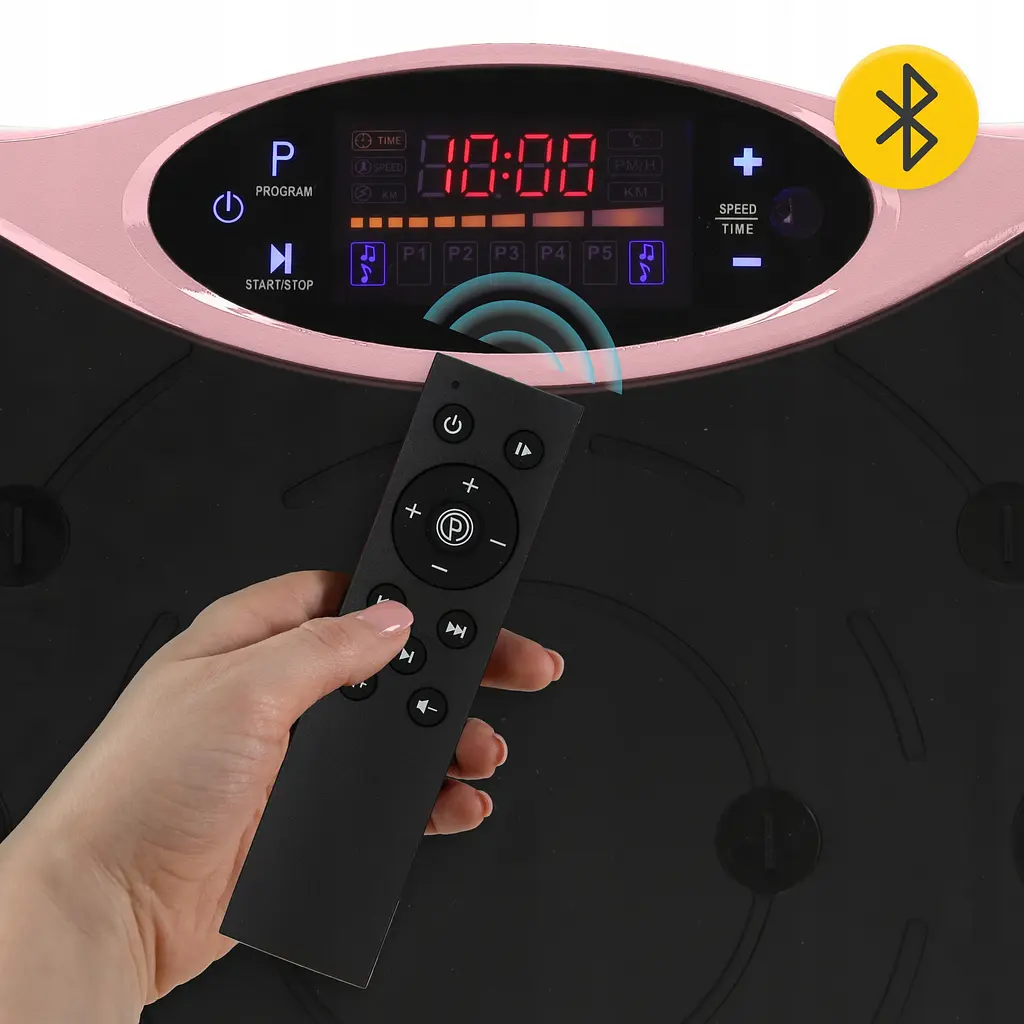 Віброплатформа для тренувань 4FIZJO Ultra+ з пультом та еспандерами Black/Pink (P-5905973402880) - фото 8