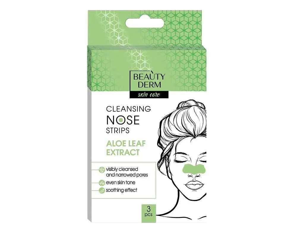 Смужки для носу BEAUTYDERM 3шт Очищуючі з екстрактом Алое Вера