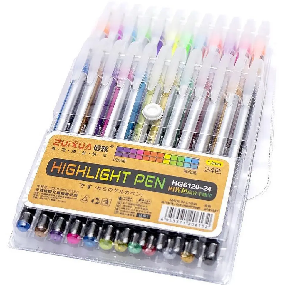 Набір гелевих ручок "Highlight Pen" HG6120-24, 24 кольори - фото 2