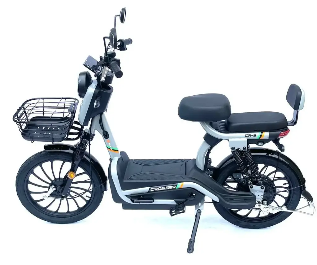 Электроскутер двухместный Crosser CR3 Графеновая батарея (600W, 60V, 20Ah) серый - фото 2