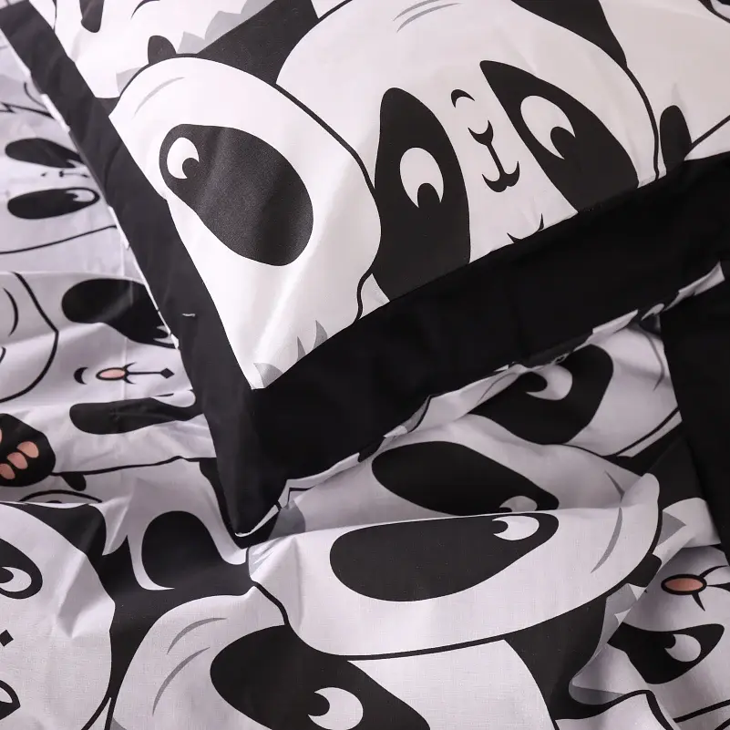 Пододеяльник MirSon Бязь 17-4850 Panda 110 x 140 см черно-белый (2200009584695) - фото 4