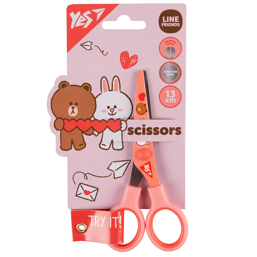 Ножиці дит. Yes 480441 Line Friends 13см з принтом на лезі