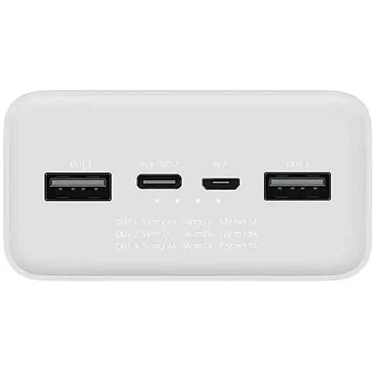 Портативна батарея Xiaomi Mi 3 30000 mAh Quick Charge White (PB3018ZM) (VXN4307CN) - фото 3