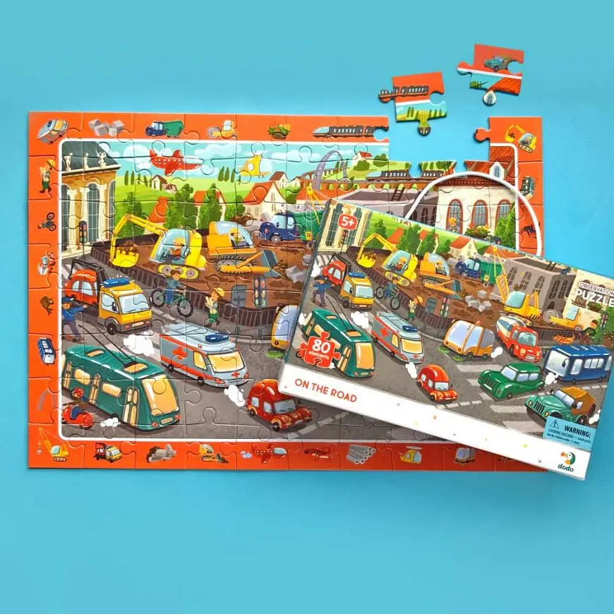 Дитячий пазл обсерваційний "Обережно на дорозі" DoDo 300370, 80 ел. - фото 4