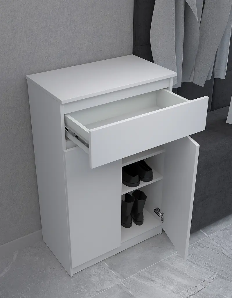 Тумба для взуття MebelStar Нео 80x35x95 см Аляска білий (MBS-1008) - фото 2