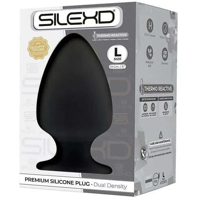 Анальная пробка SilexD (Model 1 size L) двухслойная силикон + Silexpan диаметр 7.5 см - фото 2