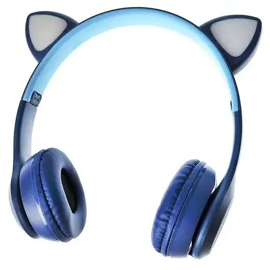 Бездротові дитячі навушники Bluetooth з вушками, LED-підсвітка, яскравий дизайн