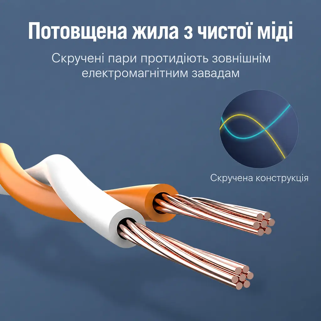 Патч-корд Ethernet Vention 1,5 м LAN-кабель штекери RJ45 8P8C на обох кінцях для з’єднання двох мережевих портів Cat.7 10 Гбіт/с за умови підтримки такої швидкості обома портами екранування фольгою та металевим обплетенням багатодротяні мідні жили для гнучкого укладання смуга пропускання 600 МГц чорний із фіолетовими та золотистими акцентами (ICDBG) - фото 5
