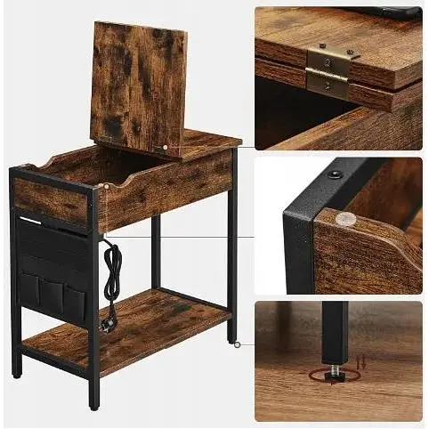 Журнальный столик Leobert Olmi USB вход + розетка в стиле Loft 60x31.5x60 см - фото 3