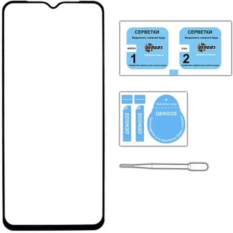 Скло захисне Dengos Full Glue Xiaomi Redmi 12 (black) (TGFG-296) - фото 3