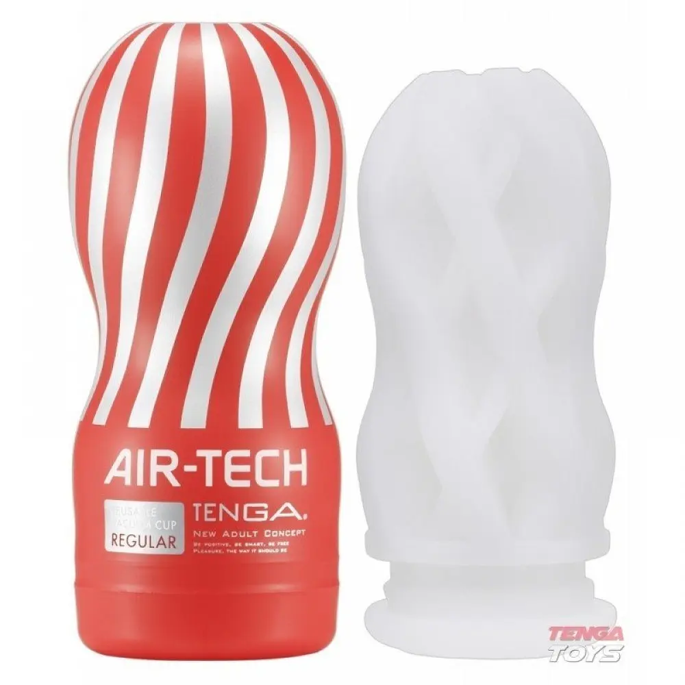 Мастурбатор Tenga Air-Tech Regular з аеростимуляцією і всмоктуючим ефектом, 15.5х6.9 (червоний)