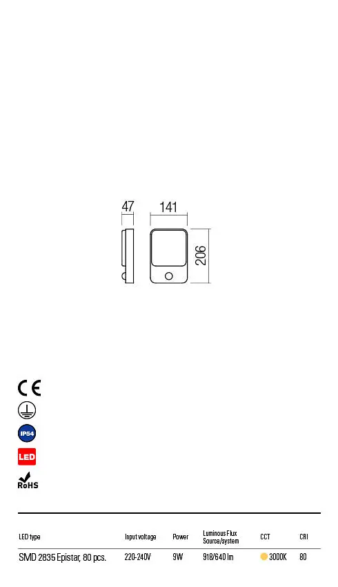 Бра вуличне COLIN AP LED SMD 9W IP54 DG 3000K (Sz)(5.1.2) Redo 90133 - фото 3
