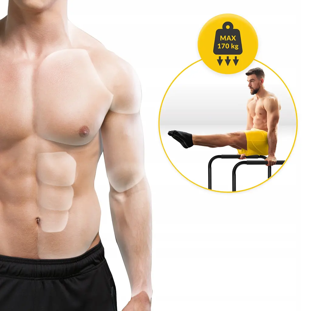 Бруси для віджимань (паралетси) 4FIZJO 80-90 см підлогові, розбірні Black (P-5905973404600) - фото 8