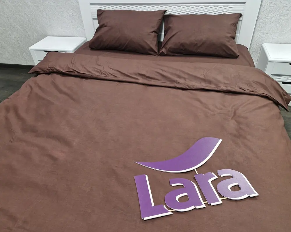 Постільна білизна LARA бязь Brown d11062p2 полуторна - фото 6