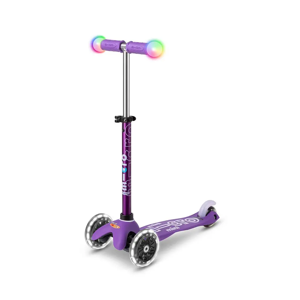 Самокат MICRO серії "Mini Deluxe Magic" – ФІОЛЕТОВИЙ (до 50 kg, триколісний, світло) Micro MMD129
