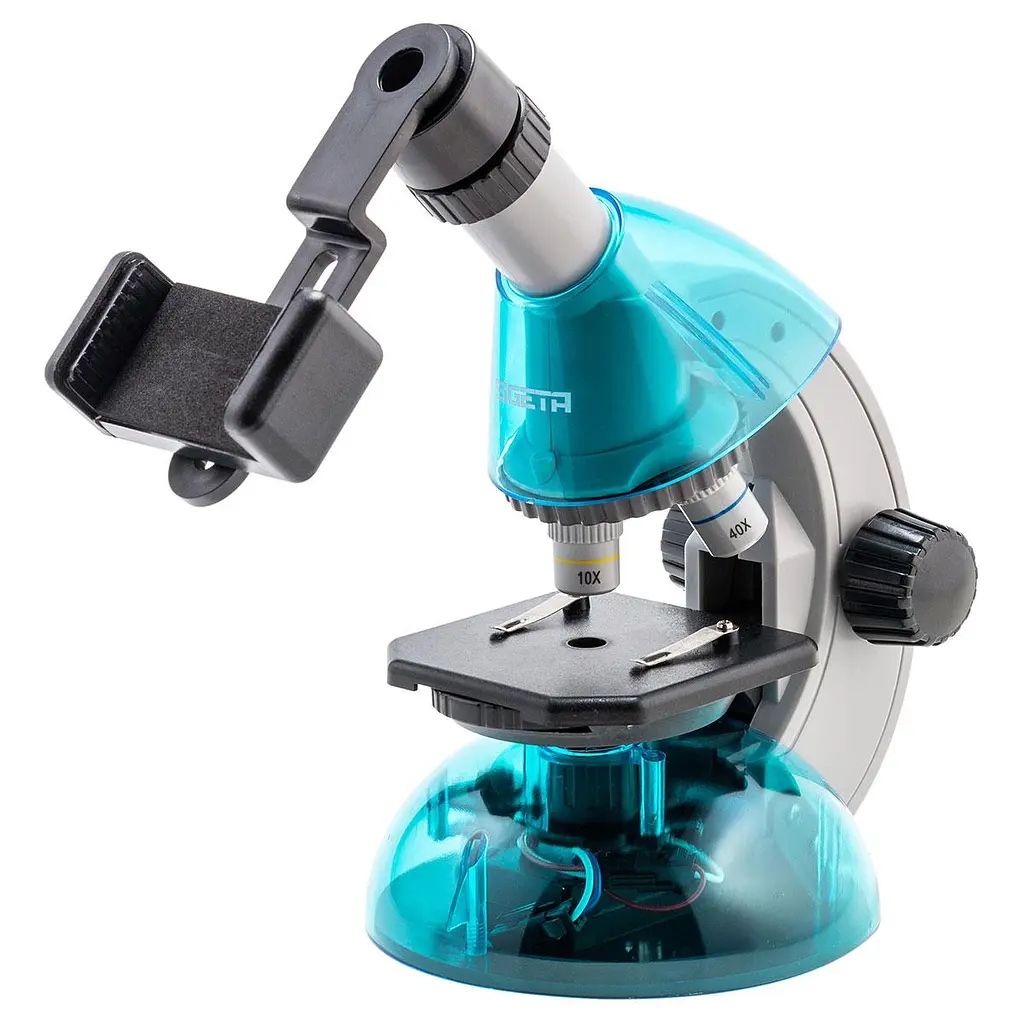 Мікроскоп дитячій SIGETA MIXI 40x-640x Blue з адаптером для смартфона та набором для дослідів (65911) - фото 2