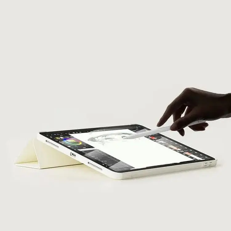Чехол-книжка BeCover Tri Fold Soft TPU Silicone для Apple iPad Pro 11" M4 2024 Beige (711745) - фото 2