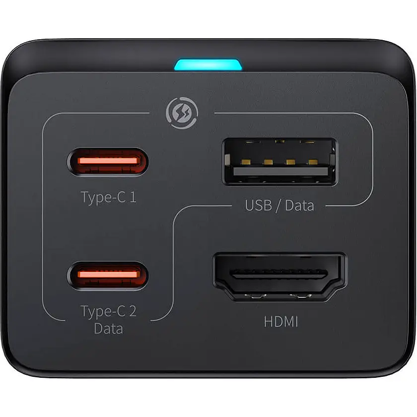 Мережевий зарядний пристрій Baseus GaN5 Pro Desktop Fast Charger 67W Black + Cable USB-C (CCGP110201) [96289] - фото 2