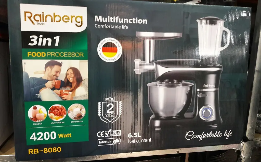 Кухонний комбайн 3 в 1 Rainberg RB-8080 Тістоміс / М'ясорубка / Блендер / Планетарний міксер 4200 В - фото 4