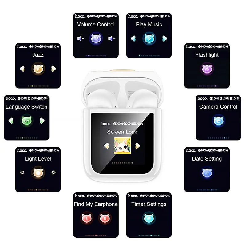 Бездротові TWS навушники Hoco EW86 Cat White - фото 6