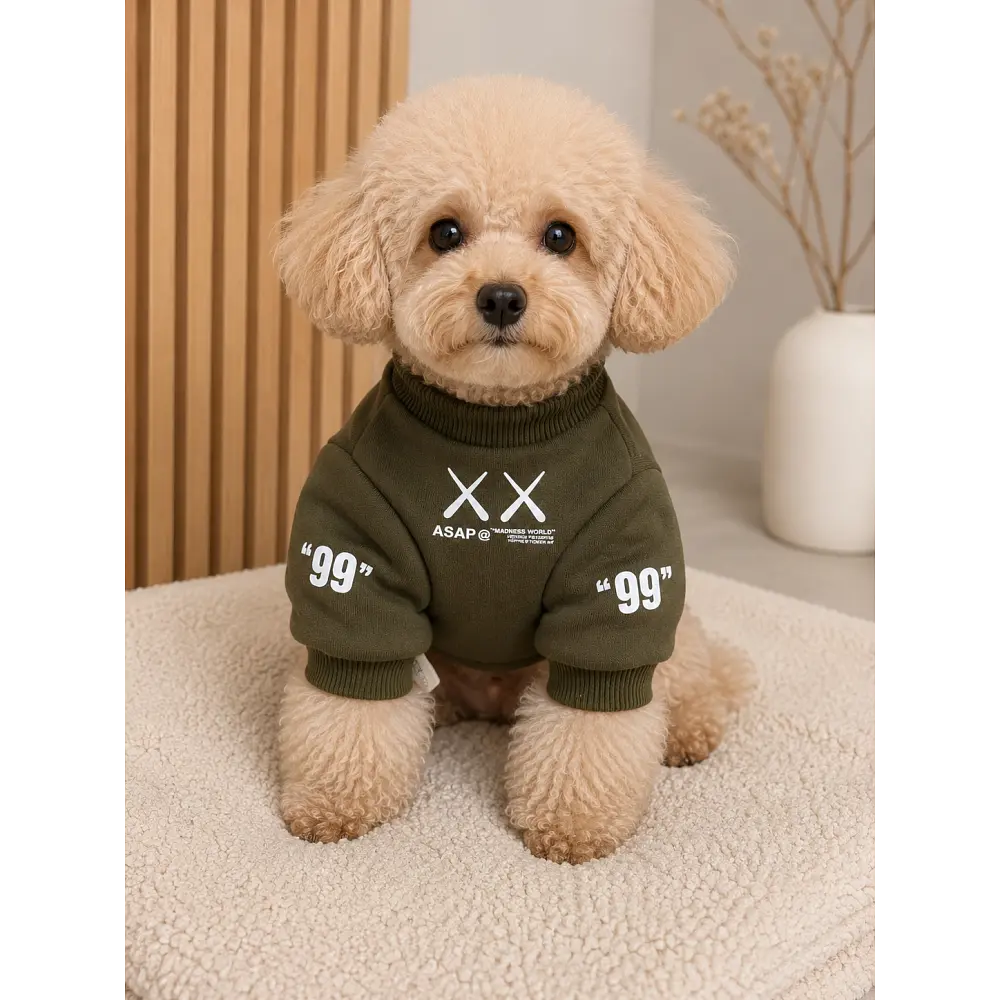 Теплий світшот ASAP Teddy хакі для собак та котів L OFF White zoo0005776 - фото 7