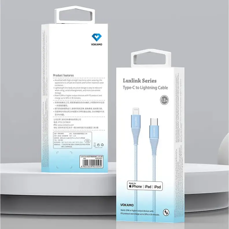 Кабель для зарядки Vokamo SC4 Luxlink Type-C to Lightning 20Вт 1.2 м - фото 8