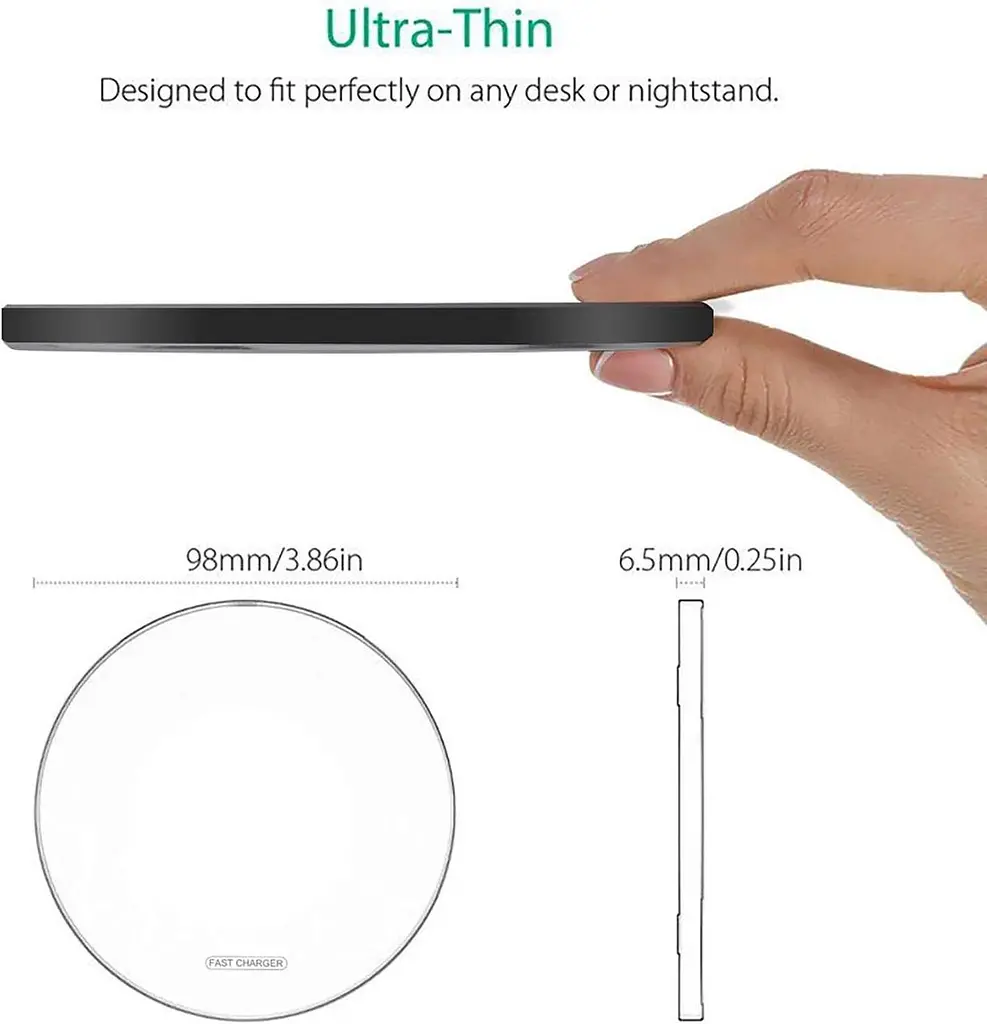 Бездротова зарядка FDGAO 20W для iPhone, Samsung, AirPods, ультратонка Qi-панель - фото 2