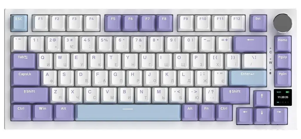 Клавіатура Ajazz AK820 PRO 75% Exploded Flying Fish Switch White RGB (AK820PRO-FF-PWB) - фото 2
