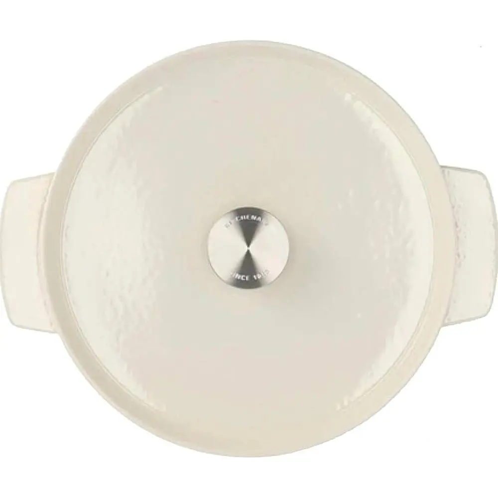Каструля KitchenAid Cast Iron чавунна з кришкою 26 см 5.2 л мигдальний крем (CC006059-001) - фото 2