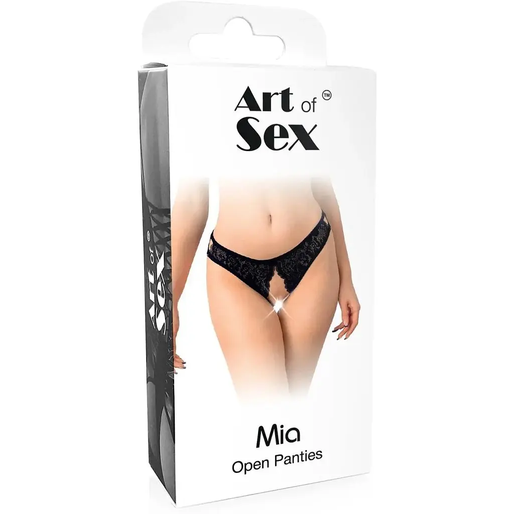 Кружевные трусики с открытым доступом Art of Sex - Mia, размер XS-M, Красный - фото 3