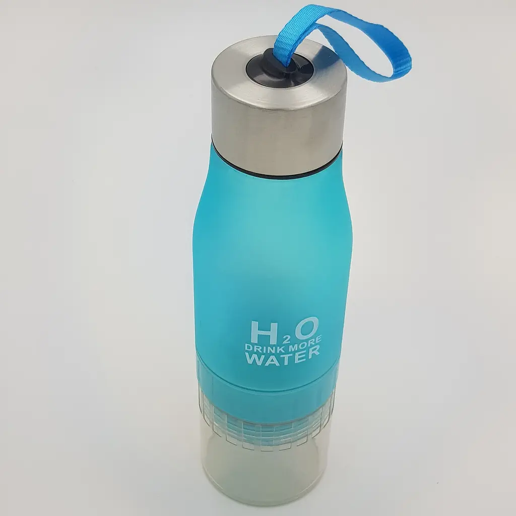 Пляшка соковитискач для води з фруктами 650 мл H2O Water Bottle QC-650 бірюзова - фото 3