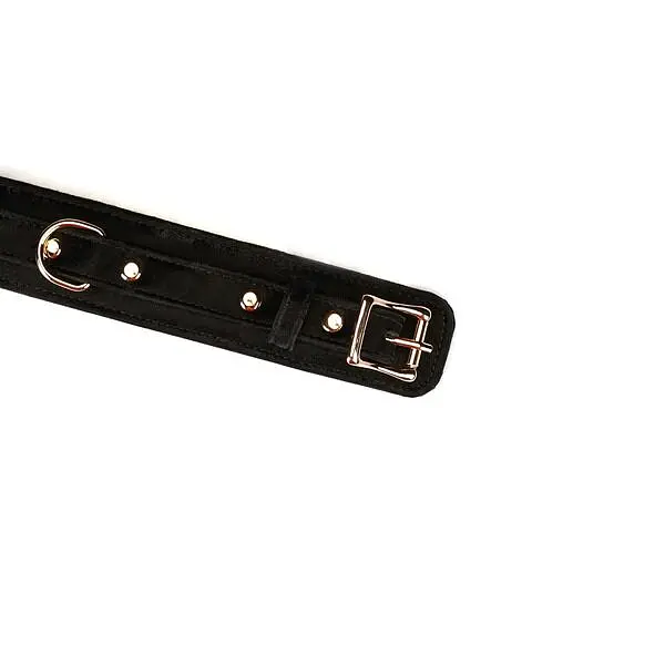 Нашийник з повідцем Liebe Seele Boudoir Amor Collar with Leash Black, три кільця - фото 5