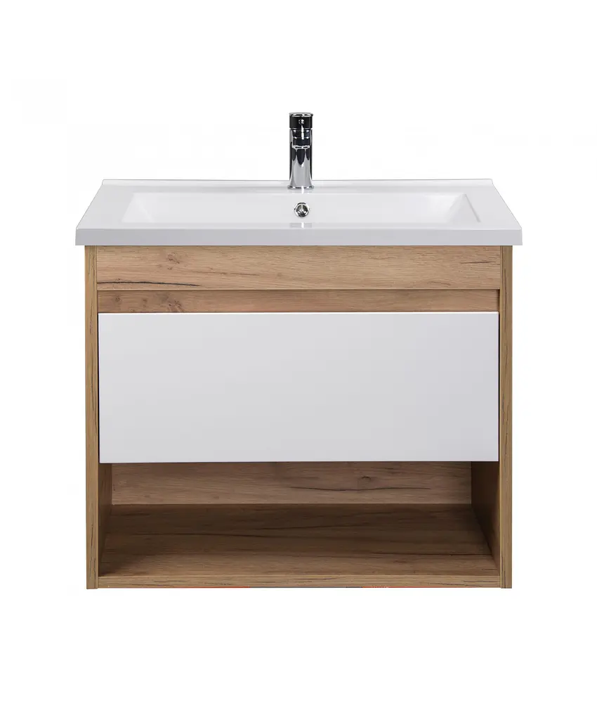 Тумба Мойдодир Oslo 70 Wood з умивальником Cosmo 70 дуб крафт/Білий - фото 4