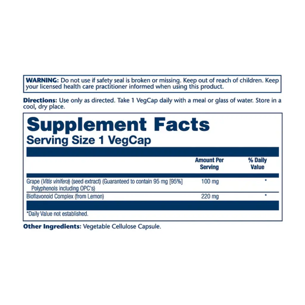 Grape Seed Extract 100 мг 60 вегетаріанських капсул - фото 2