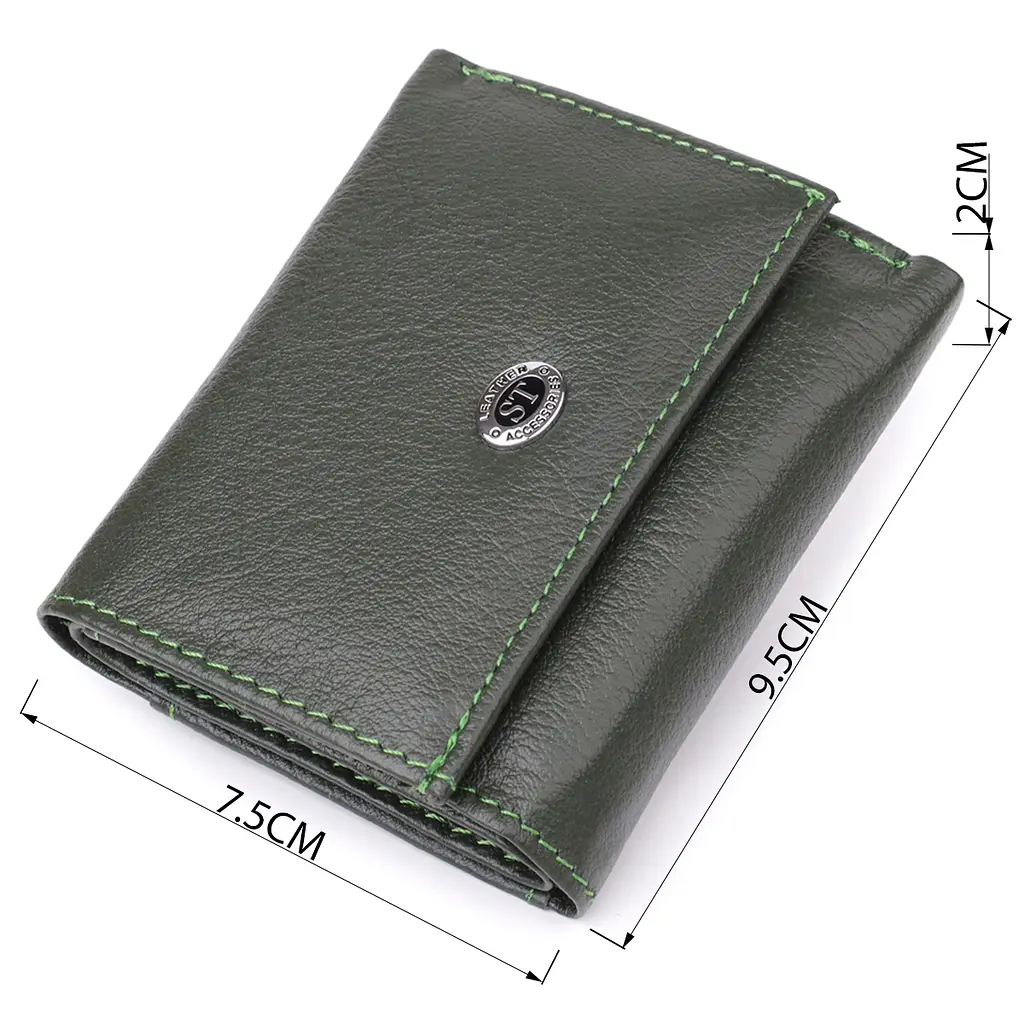 Женский миниатюрный кошелек из натуральной кожи ST Leather 9.5х7.5х2 см acs0029691 - фото 3