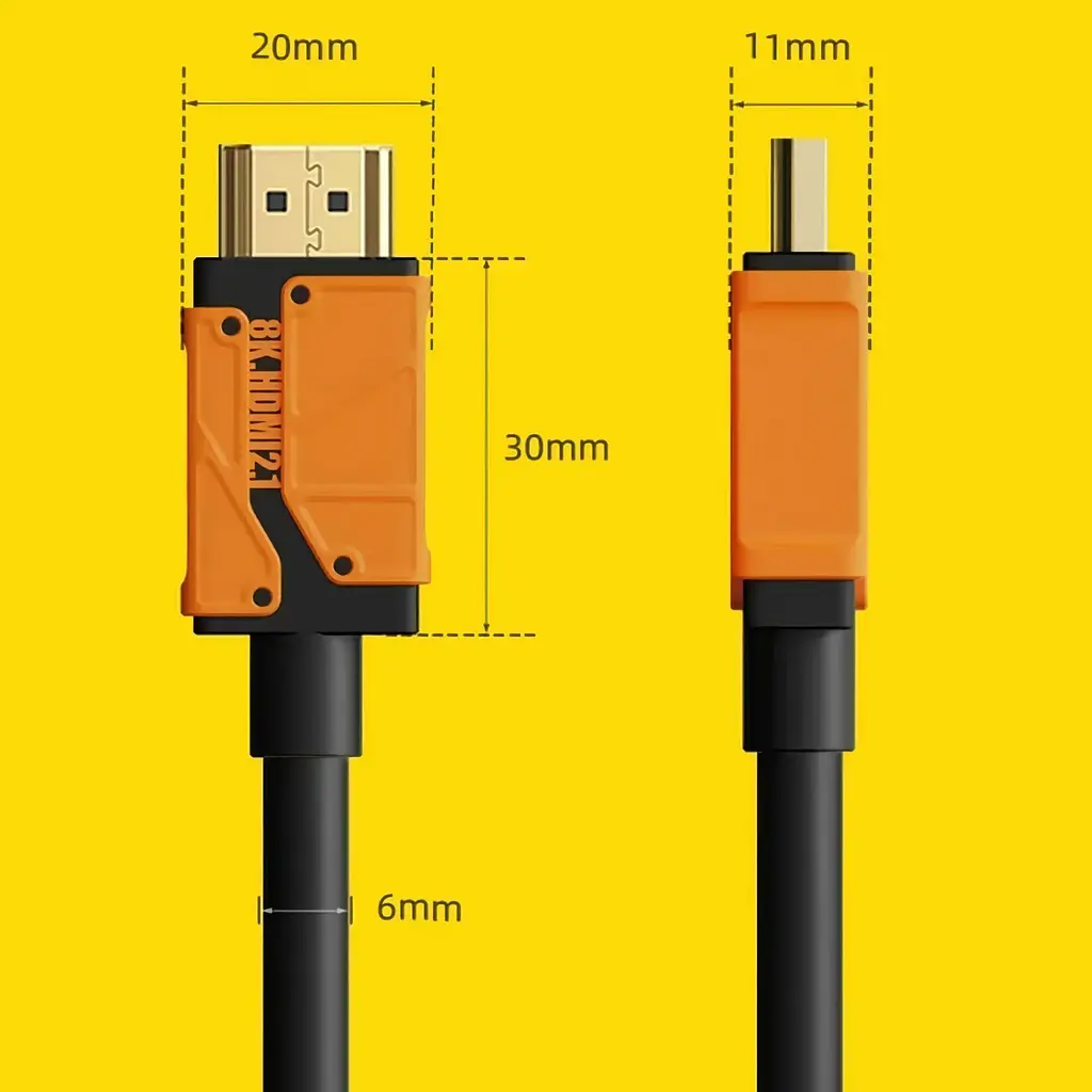 Кабель Hagibis HM04 HDMI to HDMI 2.1 3m Black/Orange (606539) [136953] - фото 4