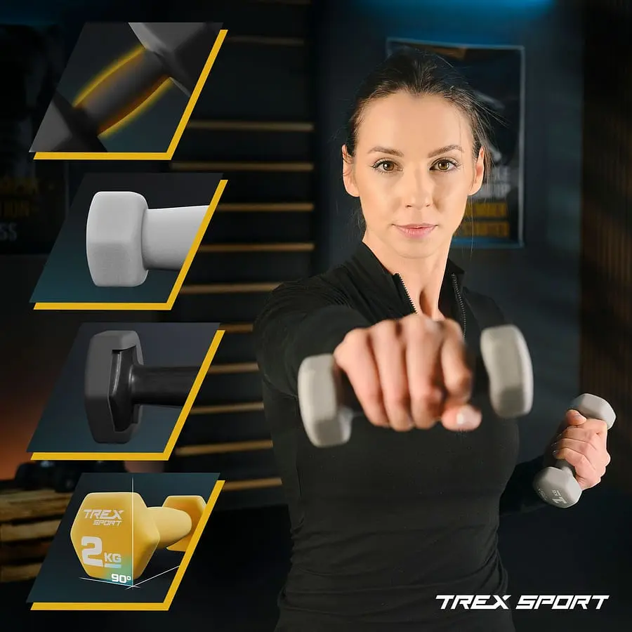 Набір фітнес гантелей TREX Sport TX-V120VS з підставкою 12кг - фото 5