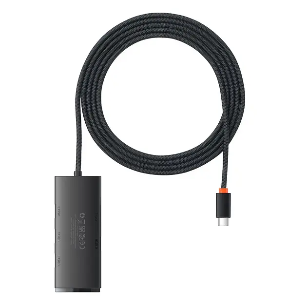 USB-хаб Baseus Lite Series 4-Port Type-C HUB Adapter (Type-C to USB 3.0*4) 2m WKQX030501 Black - фото 2