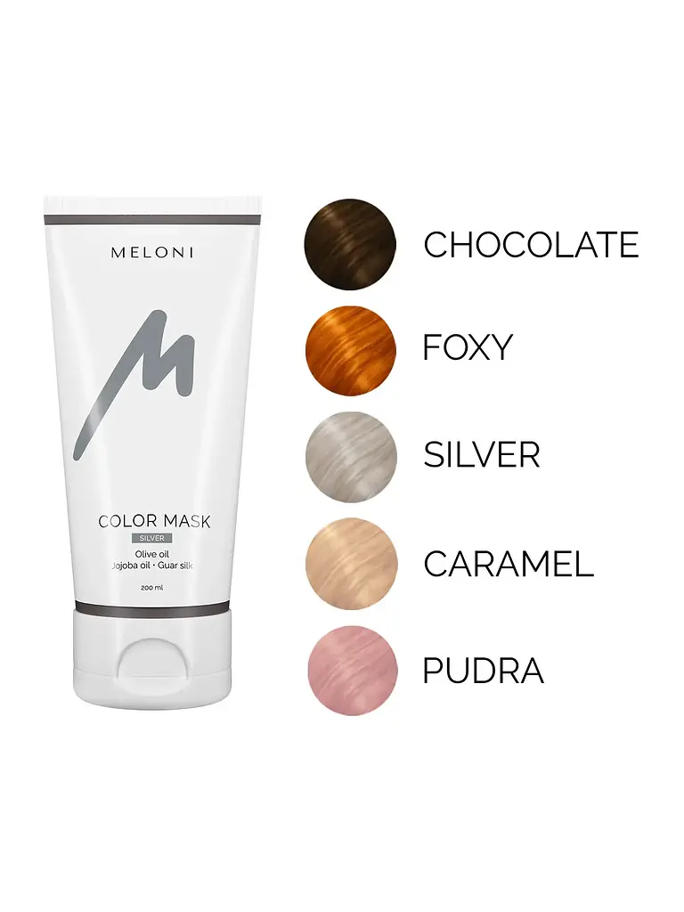 Тонуюча маска для волосся Попелястий Color Mask Silver Meloni 200 мл - фото 2